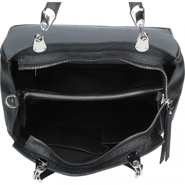 Dámská kožená kabelka Facebag Bernadeth - černá