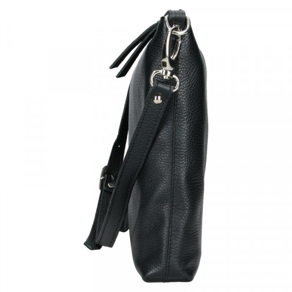 Trendy dámská kožená crossbody kabelka Facebag Elesn - černá
