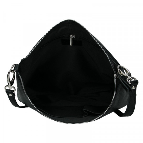 Trendy dámská kožená crossbody kabelka Facebag Elesn - černá