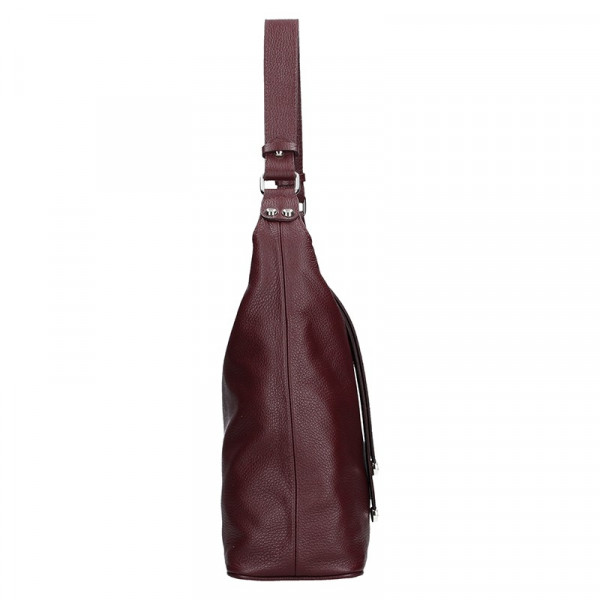 Dámská kožená kabelka Facebag Fionna - vínová