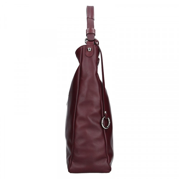Dámská kožená kabelka Facebag Margaret - vínová