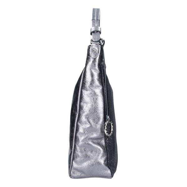 Dámská kožená kabelka Facebag Margaret - stříbrná