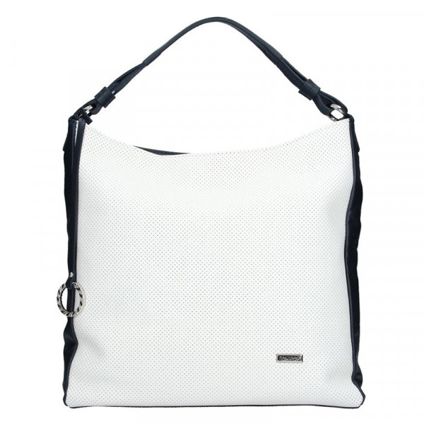 Dámská kožená kabelka Facebag Margaret - bílo-modrá