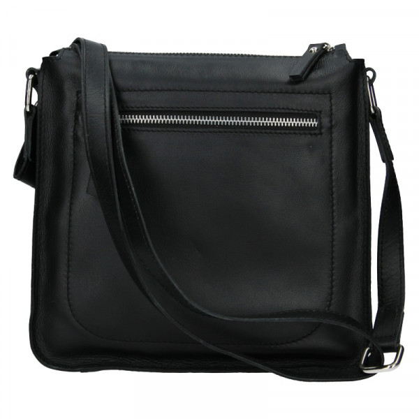Trendy dámská kožená crossbody kabelka Facebag Miriana - černá