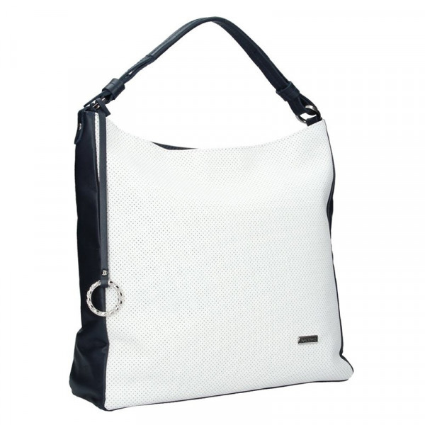 Dámská kožená kabelka Facebag Margaret - bílo-modrá