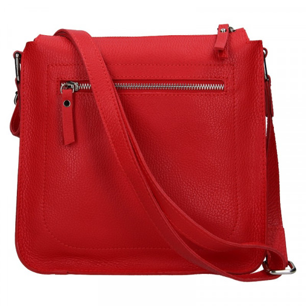 Trendy dámská kožená crossbody kabelka Facebag Miriana - červená