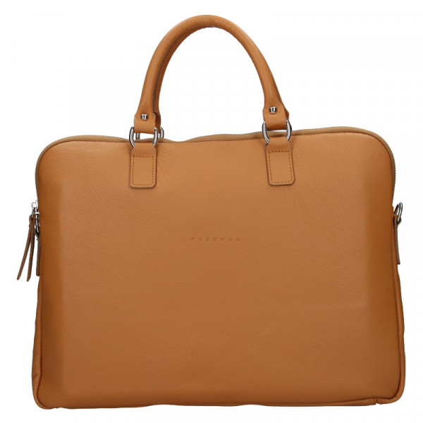 Unisex kožená taška na notebook Facebag Milano - hnědá