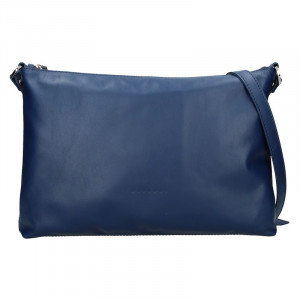 Trendy dámská kožená crossbody kabelka Facebag Elesna - modrá
