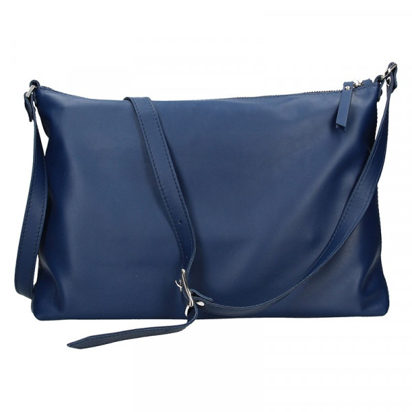 Trendy dámská kožená crossbody kabelka Facebag Elesna - modrá