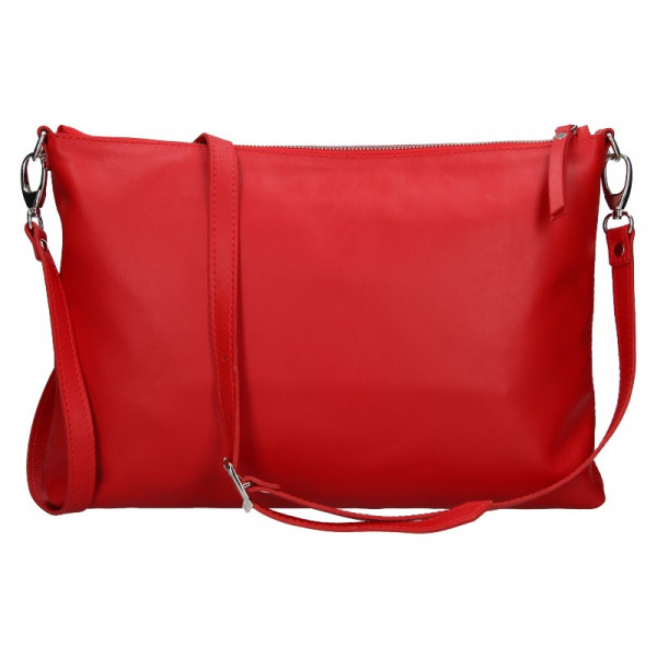 Trendy dámská kožená crossbody kabelka Facebag Elesna - červená