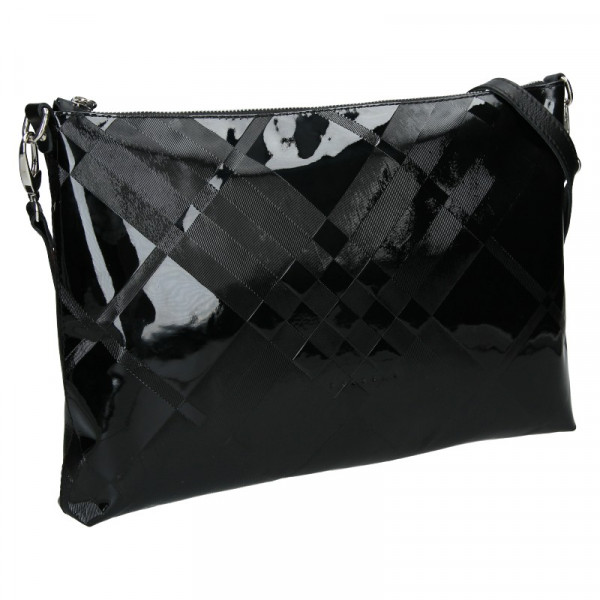 Dámská kožená vzorovaná crossbody kabelka Facebag Elesna - černá