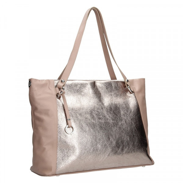 Dámská kožená kabelka Facebag Joana - růžová