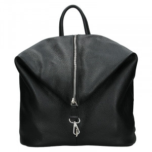 Kožený dámský batoh Unidax Arabel - černá