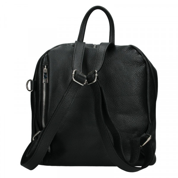 Kožený dámský batoh Unidax Arabel - černá