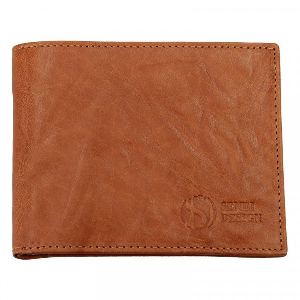 Pánská kožená peněženka SendiDesign SNW6946 - světle hnědá