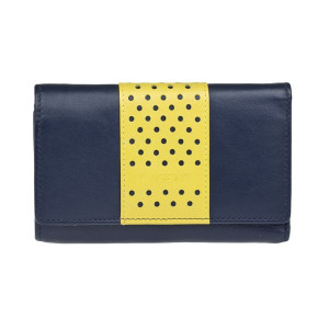 Dámská kožená peněženka Lagen Lada - modro - žlutá-