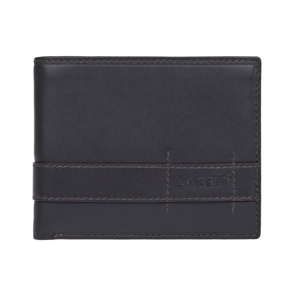Pánská kožená peněženka Lagen Alcan - tmavě hnědá