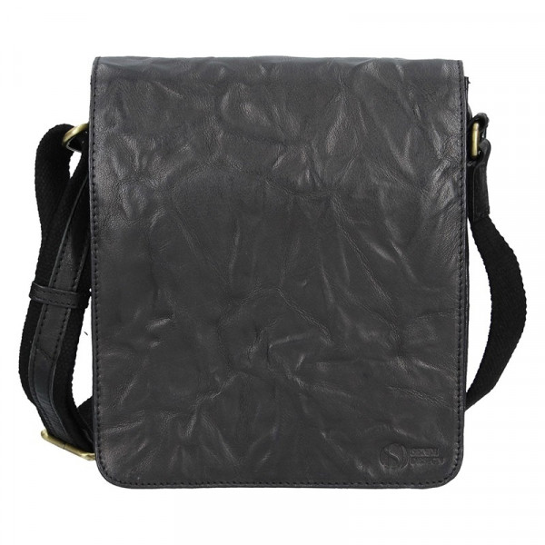 Pánská kožená taška přes rameno SendiDesign Stefano - černá