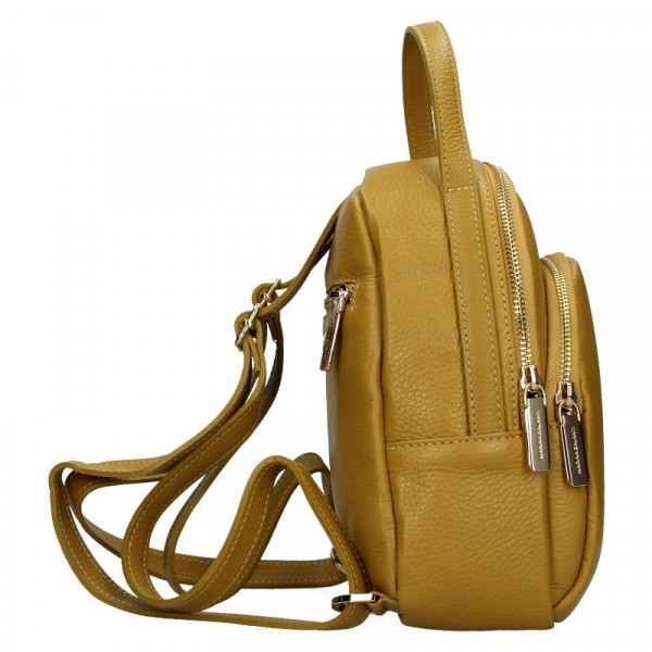 Dámský kožený batoh Marina Galanti Paole - žlutá
