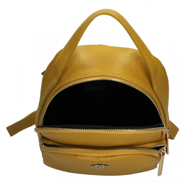 Dámský kožený batoh Marina Galanti Paole - žlutá