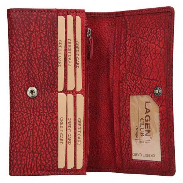 Dámská kožená peněženka Lagen Lussy - červená
