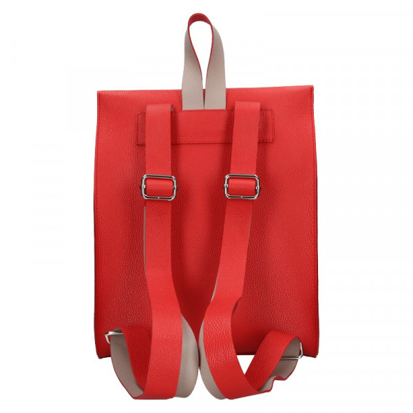 Dámský kožený batoh Facebag Apolens - červená