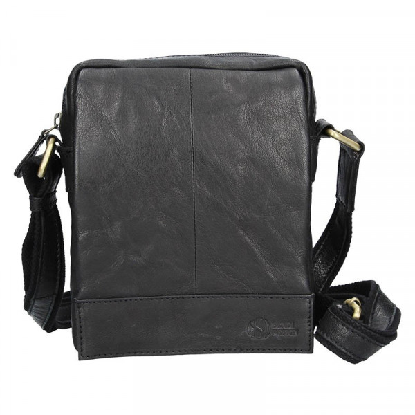 Pánská kožená taška přes rameno SendiDesign Eduardo - černá