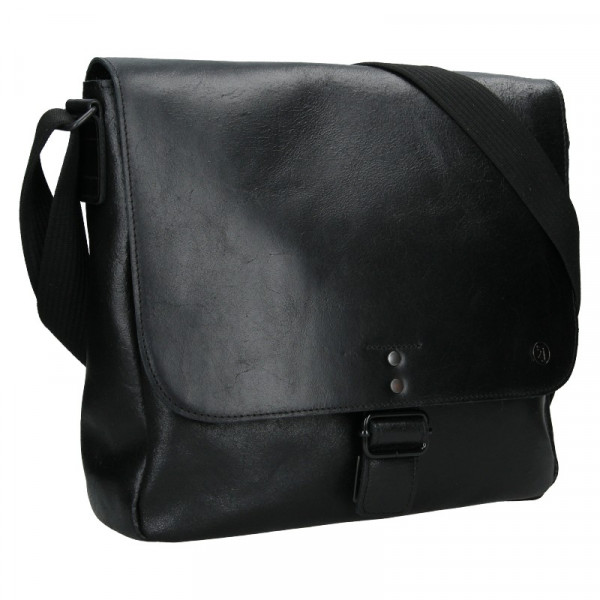 Pánská kožená taška 2JUS Stone 2 - černá