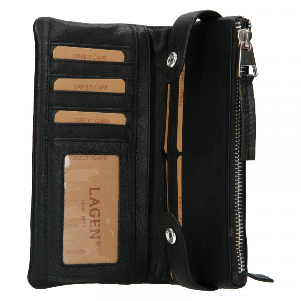 Dámská kožená peněženka Lagen Monica - černá