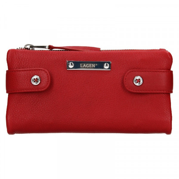Dámská kožená peněženka Lagen Monica - červená
