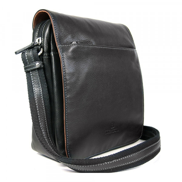 Pánská kožená taška přes rameno Hexagona 462547 - černá