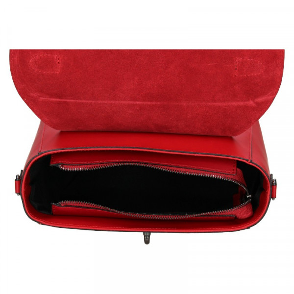 Dámská kožená kabelka Vera Pelle Luccy - červená