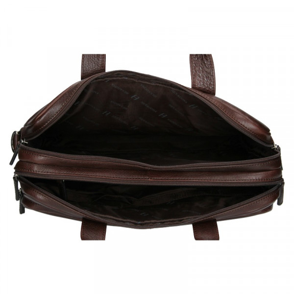 Pánská kožená taška přes rameno Hexagona Geraldo - hnědá