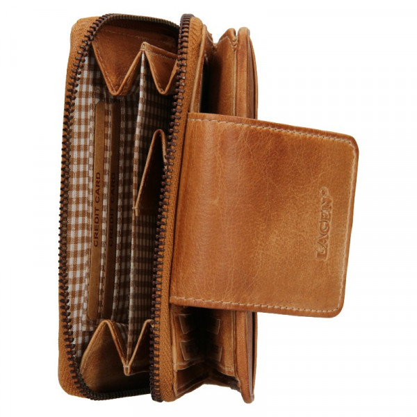 Dámská kožená peněženka Lagen Agáta - světle hnědá