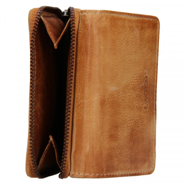 Dámská kožená peněženka Lagen Viola - světle hnědá