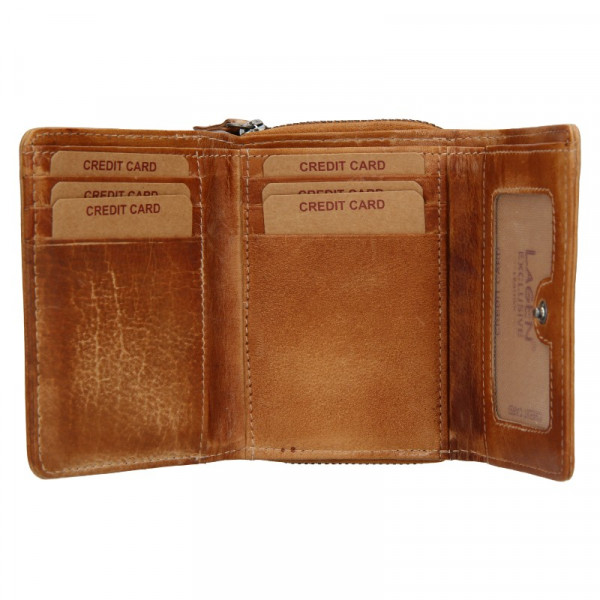 Dámská kožená peněženka Lagen Viola - světle hnědá