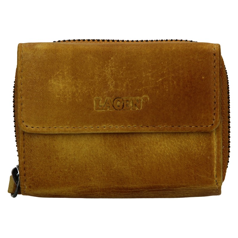 Dámská kožená peněženka Lagen Carmen - žlutá