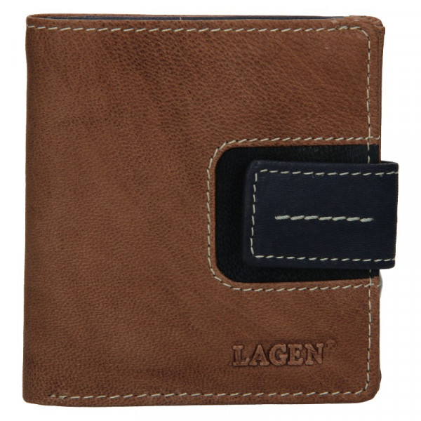 Dámská kožená peněženka Lagen Celesta - hnědo-modrá
