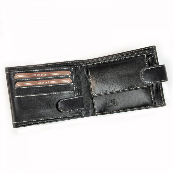 Pánská kožená peněženka Wild Buffalo Emils - černá
