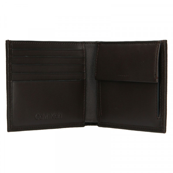 Pánská kožená peněženka Calvin Klein Bifold - hnědá