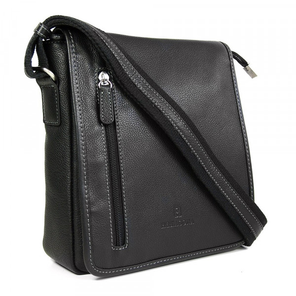 Pánská kožená taška přes rameno Hexagona 461326 - černá