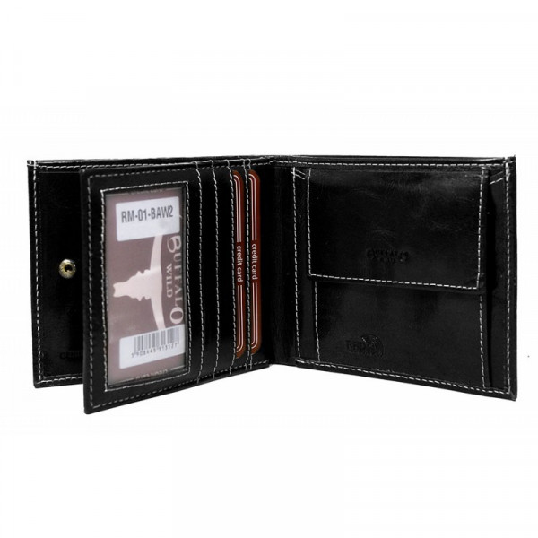Pánská kožená peněženka Wild Buffalo Bohuš - černá