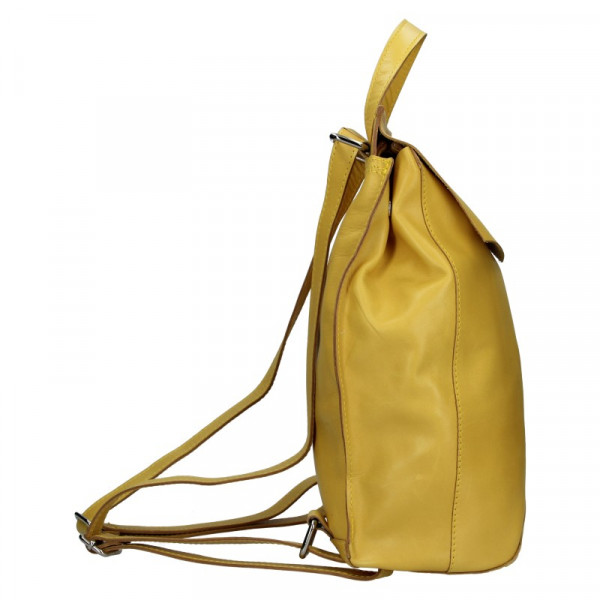 Dámský kožený batoh Facebag Stella - žlutá