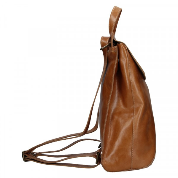 Dámský kožený batoh Facebag Stella - koňak