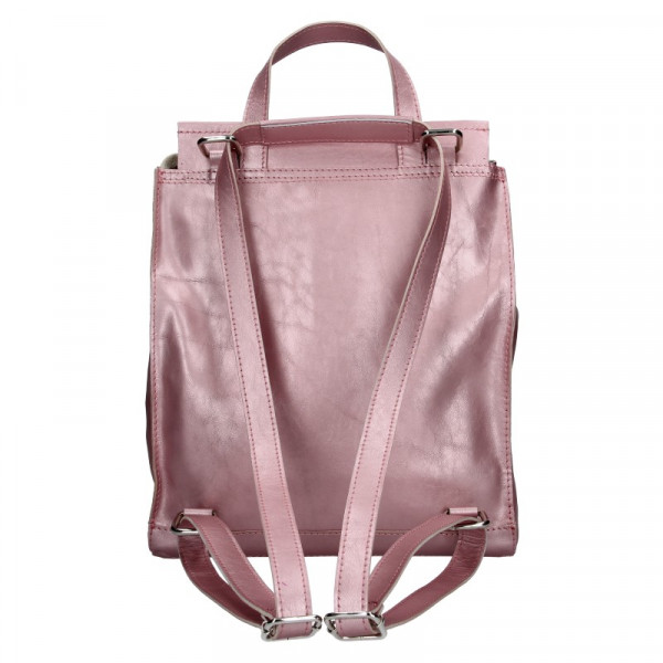 Dámský kožený batoh Facebag Stella - růžová