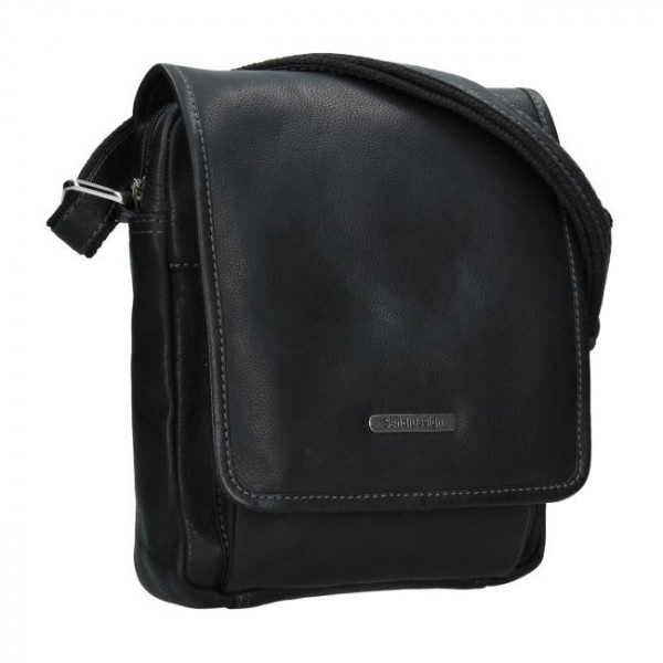 Pánská kožená taška přes rameno SendiDesign Merkur - černá