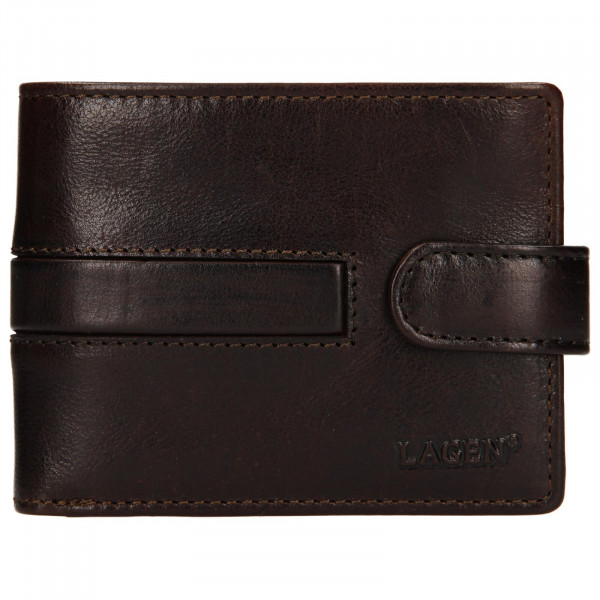 Pánská kožená peněženka Lagen Vander - tmavě hnědá
