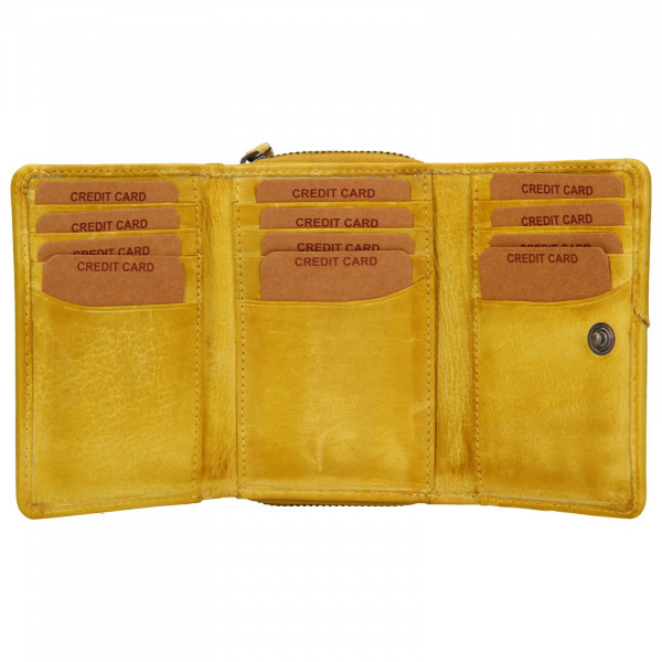 Dámská kožená peněženka Lagen Norra - žlutá