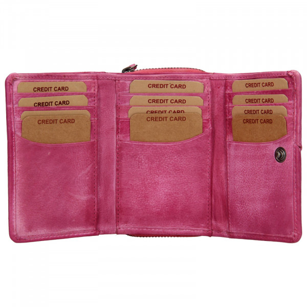 Dámská kožená peněženka Lagen Norras - růžová