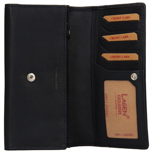 Dámská kožená peněženka Lagen Sarah - modrá